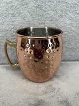 Eco One by Silver One Intl Hammered Copper Mug Cup With Brass Handle - $11.98