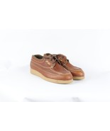 Vintage 90s Double H Womens 7 W Leather Steel Toe Lace Up Boat Shoes Bro... - $551.59 MXN