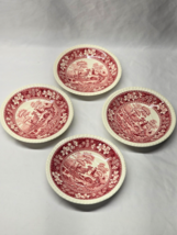 Vintage SPODE 5.875&quot; Saucer Dessert Plate TOWER PINK - Set Of 4 - England - $35.29 CAD