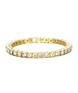 8.5 Inch Tennis Bracelet 18K Gold Plated 4.0mm  Round Cubic Zirconia - $34.26 CAD