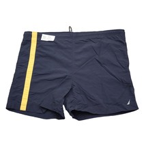 Nautica Shorts Mens XL Blue Yellow Swim Shorts Pocket Drawstring Nylon Logo - $18.69