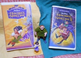 Lot: Hunchback of Notre Dame VHS Movies 1 &amp; 2 + 2 Happy Meal Figures + FREE Gift - £14.81 GBP
