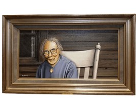 Ken Fleisch (1943-2008) Texas Grandma in Rocker on Porch Oil Painting - £913.85 GBP