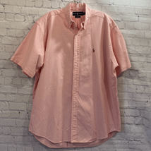 Ralph Lauren Blake Mens Large Button Down Shirt Pink Short Sleeve Pony Logo - $22.76