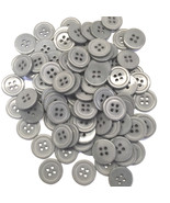 Grey Buttons, 27 Line, 43/64&quot; (17 mm) - Pack of 100 - $4.99