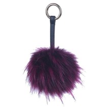 Plum Purple Faux Fur Pom Pom Key Chain Keyring Bag Charm - $13.86