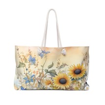 Personalised/Non-Personalised Weekender Bag, Floral, Sunflowers, Weekender Bag,  - $48.89