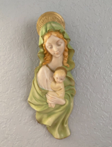 Vtg Fontanini Madonna Baby Jesus Child Wall Art Holy Water Italy Mary 5213 - £38.77 GBP