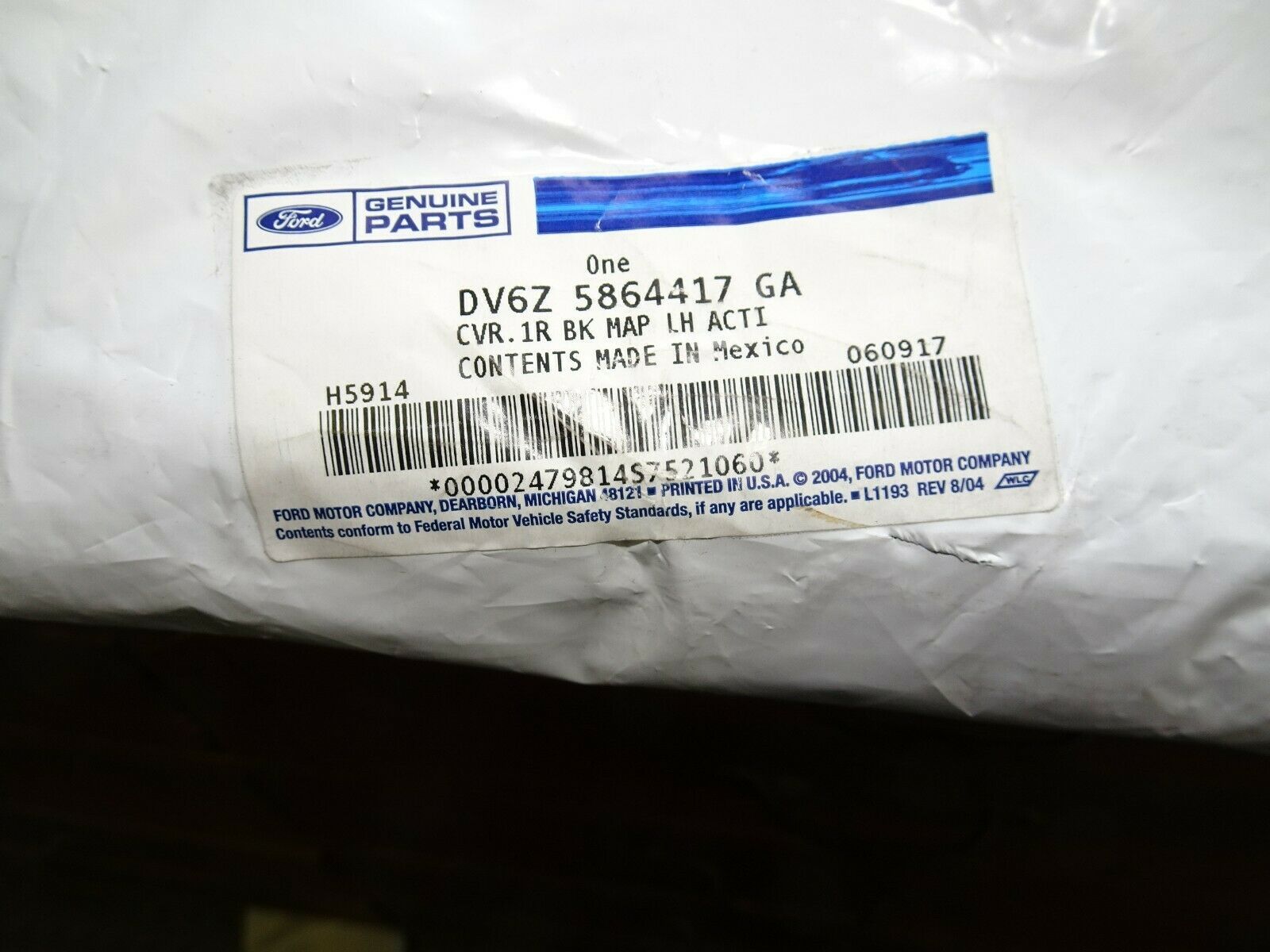 FORD DV6Z-5864417-GA Seat Back Factory Upholstery Cover LH OEM NOS - $146.07
