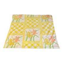 MCM Retro Yellow Lattice Utica Full Queen Flat Sheet Floral Trellis Yellow - $23.36