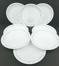 Corelle Country Cottage (8) 10 1/4&quot; Dinner Plates Corning Green Blue Hearts Set - £36.66 GBP