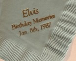 Elvis Presley 1987 Vintage Souvenir Napkin Elvis Birthday Memories - $4.94