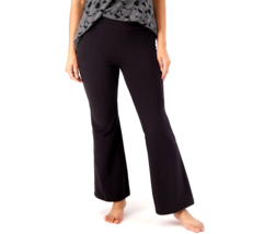 LOGO by Lori Goldstein Knit Traveler Pants- Black, XL - $25.29