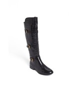 Isola Gabriela Womens black  Leather Riding Boots 6.5 Croc Embossed Eque... - £70.26 GBP