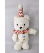 Vintage Oriental Trading White Clown Bear Plush Stuffed Animal Red Hat - €33,94 EUR