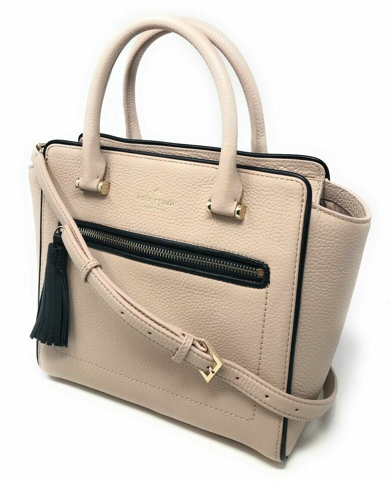 Kate Spade Allyn Warm Beige Leather Satchel Crossbody WKRU4322 NWT $359 MSRP FS