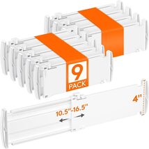 Elegant 9-Pack Adjustable Drawer Dividers, 4-Inch Tall - Perfect Organiz... - $51.43