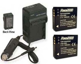 Two 2 Batteries + Charger For Panasonic DMC-FX01EG DMC-FX01EG-A DMC-FX01EG-K - $33.17