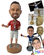 Personalized Bobblehead Coach Wearing A Casual Shirt And Fitted Shorts - Leisure - £72.72 GBP