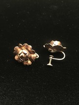 Vintage 50s golden rose screw back earrings image 2