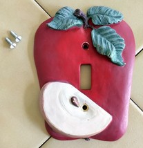 FIGI Red Apple Slice 3D Resin Single Light Switch Plate Cover - $14.60