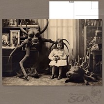 POSTCARD: Children&#39;s Halloween Bedroom - Scary Vintage Masks Monster - £4.66 GBP