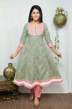 Fateh Enterprises Women&#39;s Pure Cotton Printed  Kurta with Pant &amp; Dupatta - $70.00