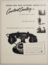 1938 Print Ad Bell Telephone System Old Time Vintage Phone &amp; Operator - £12.60 GBP