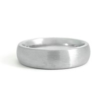 Men&#39;s Silver Satin Finish Wedding Band Ring Tungsten Carbide, Size 10, 6 mm - £314.59 GBP