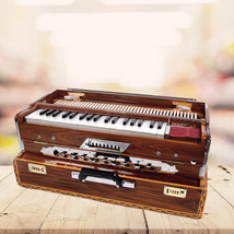 PORTABLE 9 SCALE CHANGER TEAK HARMONIUM + FLIGHT CASE  - $399.00