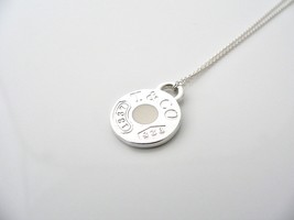 Tiffany &amp; Co 1837 Enamel Circle Necklace White Pendant Charm Chain Love Gift Art - £288.76 GBP