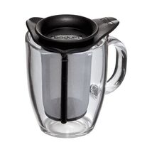 Bodum YO-YO Glass Mug with Tea Strainer (0.35 L/12 oz) - Black  - $25.00