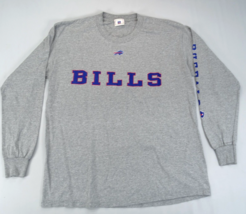 Vintage NFL Buffalo Bills T Shirt Sz XL Classic Gray Spell Out Curve Crew Neck - £17.53 GBP