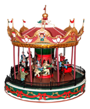 Lemax Santa Carousel Adaptor LED Lights Musical Merry Go Round Animals LARGE - £106.77 GBP