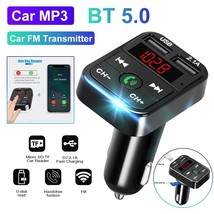 Us Bluetooth Fm Transmitter Aux Mp3 Audio Adapter Dual Usb Car Charger - £11.76 GBP