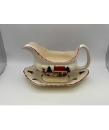 Mason&#39;s CHRISTMAS VILLAGE Gravy Boat with Underplate Made in England b - $1,286.08 MXN