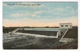City Water Works Dam Akron Ohio 1910c postcard - £4.73 GBP