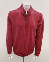 Hathaway Casual Men&#39;s Full Zip Jacket Size XL Maroon Long Sleeve Mock Neck - $12.86
