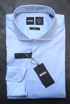 HUGO BOSS Homme Hank Spread Slim Extensible Performance Facile Fer Robe Shirt 41 - £51.26 GBP