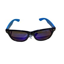 FGX (Foster Grant) Sunglasses Black Frame Blue Arms 100% UVA UVB Protection - $10.52