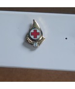 Vintage Red Cross Blood Donor 2 Gallon Pin Gold Plated - $4.79