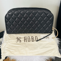 HOBO Cole Quilted Leather Clutch Bag, Classic Chic Party Bag, Black, NWT - £72.94 GBP