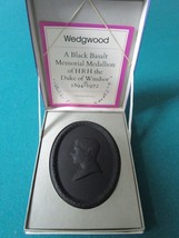 Duke Of Windsor Black Basalt Jasperware Oval Plaque Wedgwood - £112.29 GBP