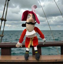 Disney Plush Captain Hook Neverland Pirate Red Peter Pan 10" villain - $9.89