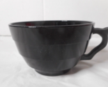 Ebony Black Opaque Depression Art Deco Glass Coffee Cup Ridged Sides 2&quot; ... - $7.80