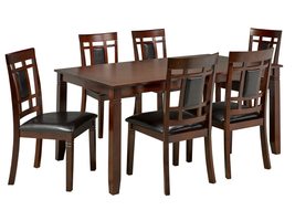 Cosmic Homes 7 Pc Dining Room Table with Chairs for 6 Grid Design Back Solid Woo - £629.32 GBP