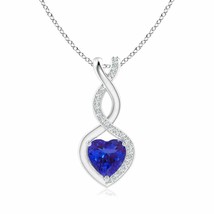 Authenticity Guarantee 
Tanzanite Infinity Heart Pendant with Diamonds in 14K... - £733.89 GBP