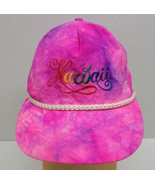 Vintage Hawaii Nylon Pink Tie-Dye White Rope Hat Zip Back Lightweight - $375.63 MXN