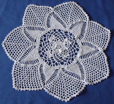 Handmade Vintage White Crocheted Doily 14 inches - $7.95