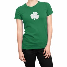 Kelly Green Retro Ladies Shamrock T-Shirt St Patrick&#39;s Day Womens Tee Irish - £12.78 GBP